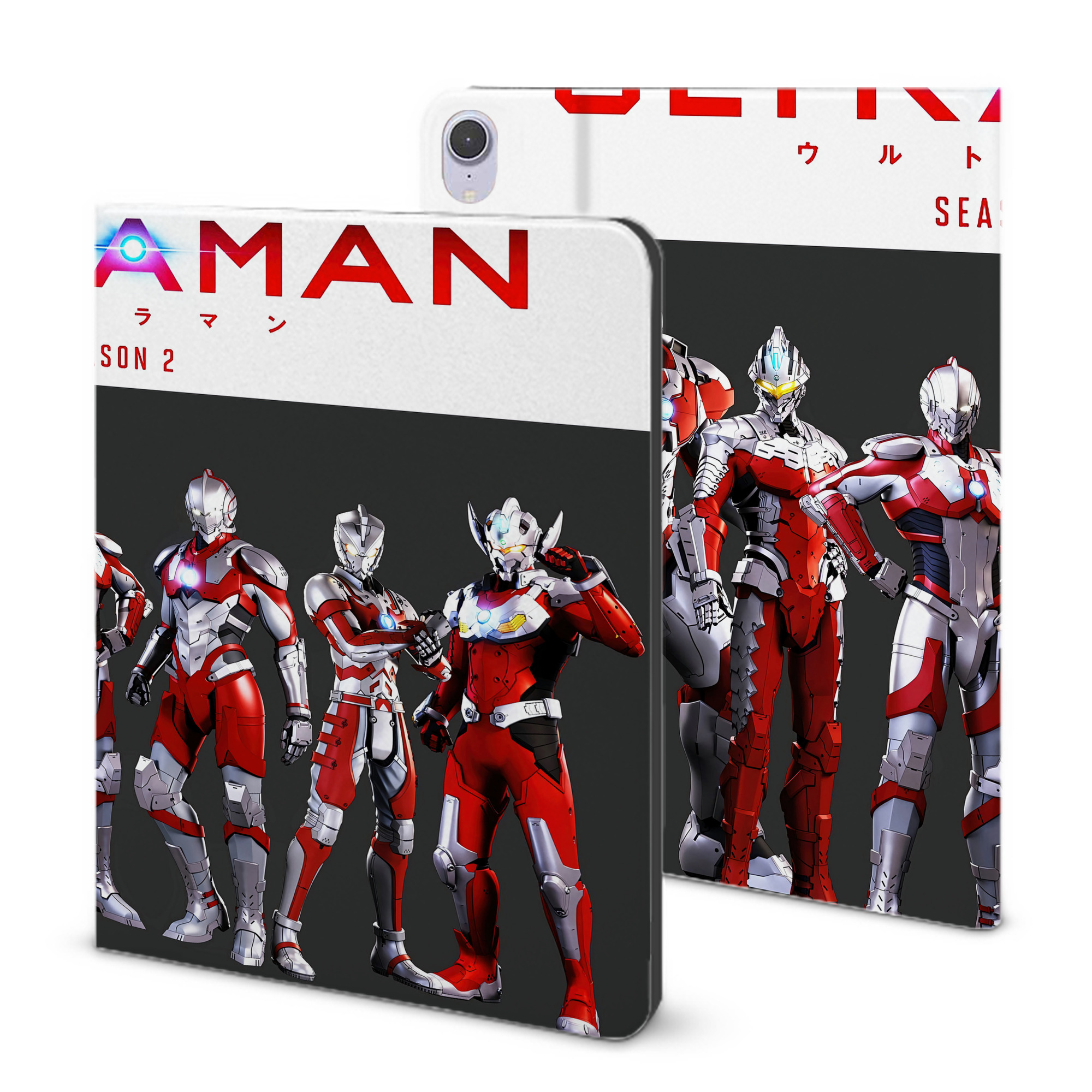 （画像用） ウルトラマン Ultraman IPad ケース ブック型 PUレザー TPU 耐衝撃 軽量 薄型 ペン収納なし 全面保護 IPad 各モデル対応